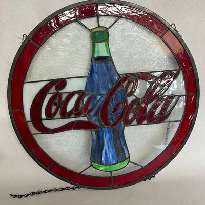 Coca-Cola Stained Glass Circular Sign