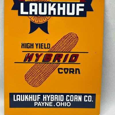 Laukhuf Hybrid Corn Embossed Tin Sign