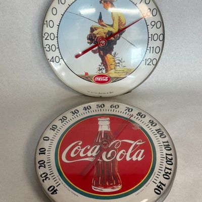 Pair Coca-Cola TCA Dial Thermometers
