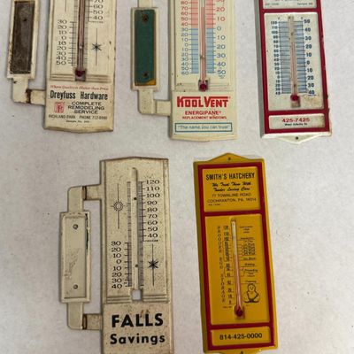 5 Metal Advertising Thermometers