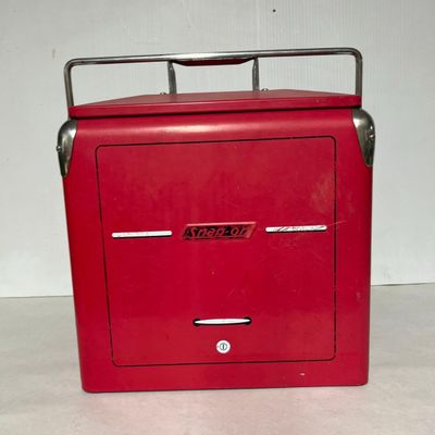 Snap-on Red Metal Picnic Cooler