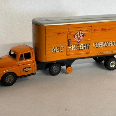 1950s Tin ABC Freight Truck & Trailer