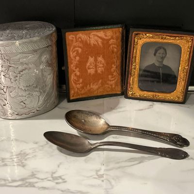 Sale Photo Thumbnail #225: Gorham Silver & 19th-C. Photo Cases