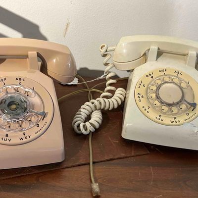 Sale Photo Thumbnail #556: Pair ITT Rotary Dial Desk Phones w/ Box