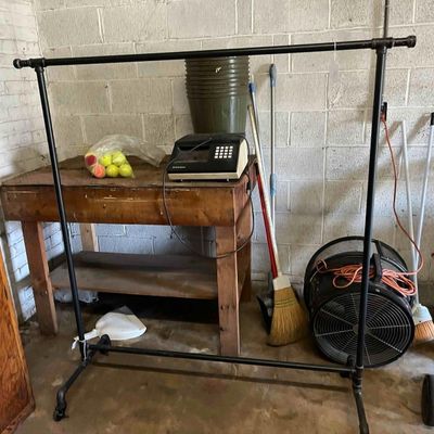 Sale Photo Thumbnail #624: Rolling Industrial Pipe Garment Rack