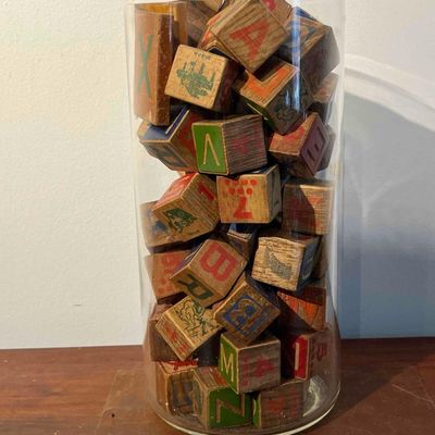 Sale Photo Thumbnail #527: Wooden Alphabet & Number Toy Blocks