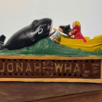 Sale Photo Thumbnail #459: Japanese Cast Iron Jonah & Whale Bank