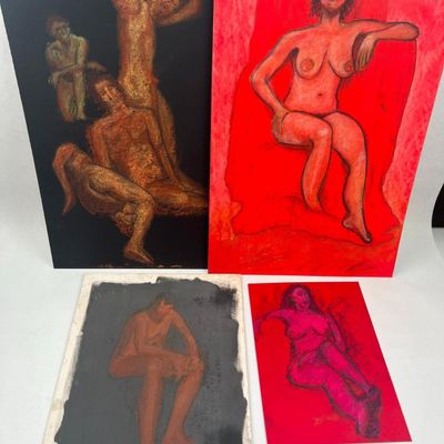 Sale Photo Thumbnail #660: Modernist Figurative Pastel Studies