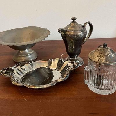Sale Photo Thumbnail #211: Wilcox Pitcher & Silver Plate Tableware