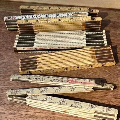 Sale Photo Thumbnail #336: Six Lufkin & Amloc Wood Folding Rules