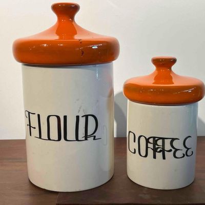 Sale Photo Thumbnail #273: Pair Holiday Designs Kitchen Canisters