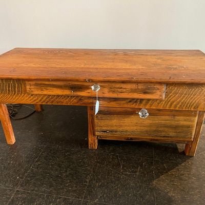 Sale Photo Thumbnail #149: Primitive Mixed Wood Desk w/Glass Knobs