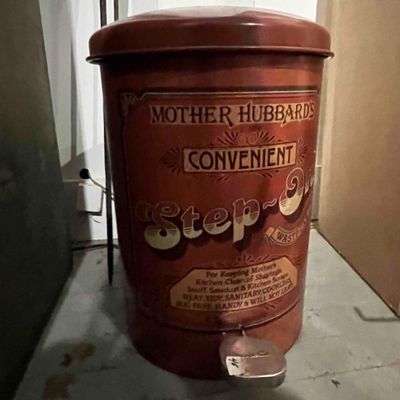 Sale Photo Thumbnail #729: Sanette Mother Hubbard Metal Waste Can