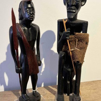 Sale Photo Thumbnail #129: Pair African Hardwood Tribal Figures