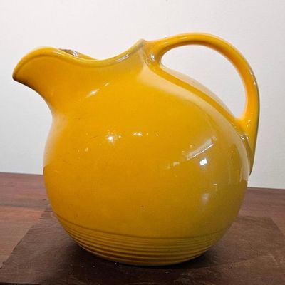 Sale Photo Thumbnail #251: Yellow Glazed Ball Pitcher w/ Ice Guard