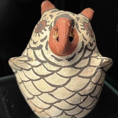 Sale Photo Thumbnail #113: Zuni Pueblo Polychrome Owl Whistle