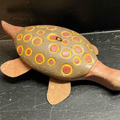 Sale Photo Thumbnail #89: American Folk Art Turtle Fishing Decoy