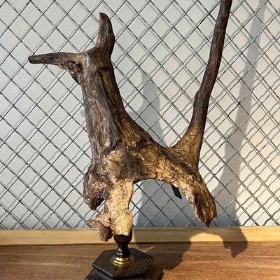 Sale Photo Thumbnail #390: Zoomorphic Driftwood Sculpture on Base