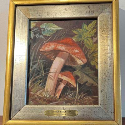Sale Photo Thumbnail #441: E. Ratoni-Nagy Mushroom Still Life Oil