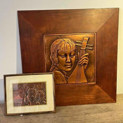 Sale Photo Thumbnail #130: Pierre Pair Repousse Copper Reliefs