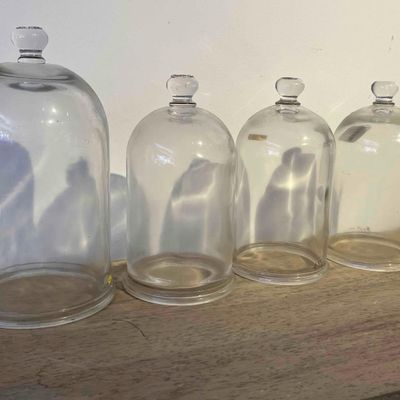 Sale Photo Thumbnail #180: Set 4 MISCO Graduated Glass Bell Jars