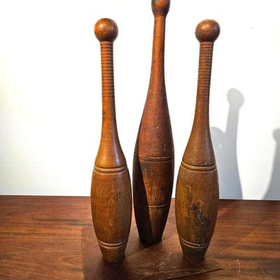 Sale Photo Thumbnail #262: 3 Indian Hardwood Exercise Clubs