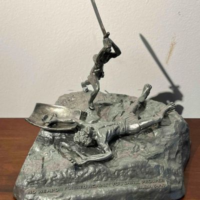 Sale Photo Thumbnail #467: Vincent Heller David & Goliath Pewter
