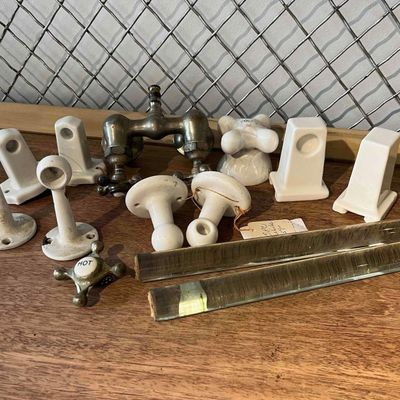 Sale Photo Thumbnail #348: Nickel & Porc. Salvage Hardware