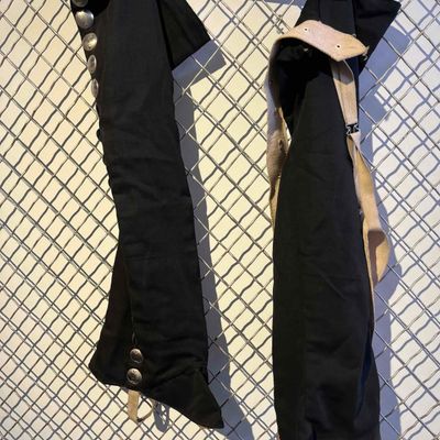 Sale Photo Thumbnail #412: Pair Charro Black Ribbed Cotton Gaiters