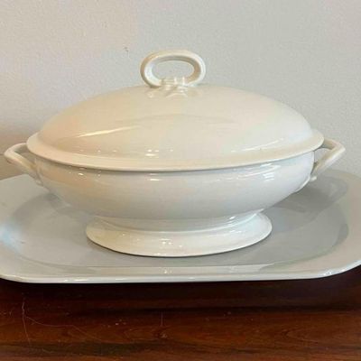 Sale Photo Thumbnail #212: Ironstone Tureen & Octagonal Underplate