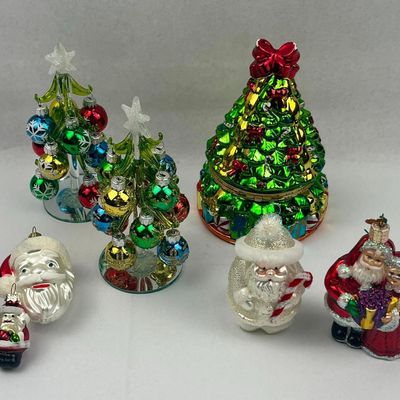 Sale Photo Thumbnail #665: 7 Glass & Enameled Christmas Ornaments