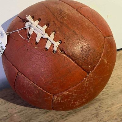 Sale Photo Thumbnail #128: 18-Panel Laced Leather Medicine Ball