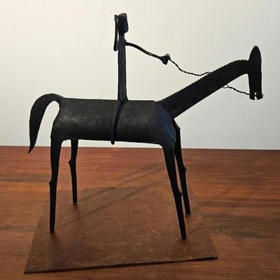 Sale Photo Thumbnail #243: Hand-Wrought Iron Equestrian Sculpture