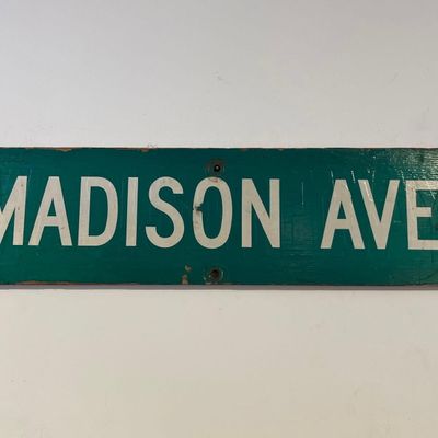 Sale Photo Thumbnail #68: Painted Wood Madison Avenue Sign