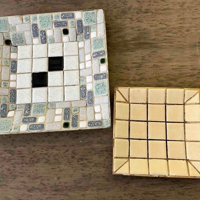 Sale Photo Thumbnail #144: Pair Mid-C. Modern Mosaic Trinket Trays