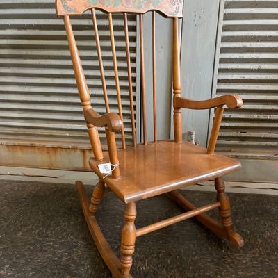 Sale Photo Thumbnail #48: Oak Hill Stenciled Spindle-Back Rocker