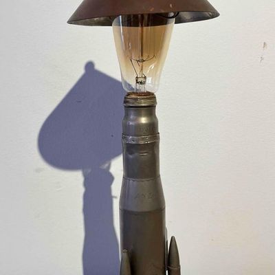 Sale Photo Thumbnail #126: WWII American Trench Art Shell Lamp