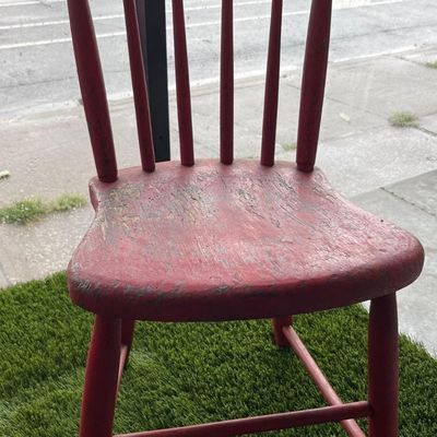 Sale Photo Thumbnail #18: Red-Painted American Spindle Side Chair