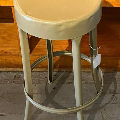 Sale Photo Thumbnail #634: Painted Industrial Metal 3-Leg Stool