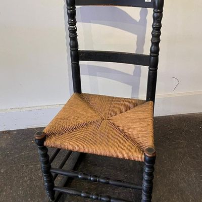 Sale Photo Thumbnail #143: Early American Black Ladder Back Rocker