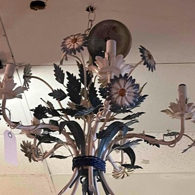 Sale Photo Thumbnail #734: Six-Light Daisy Toleware Chandelier