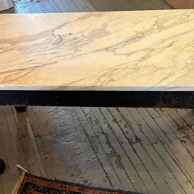 Sale Photo Thumbnail #640: Institutional Work Table w/ Marble Top