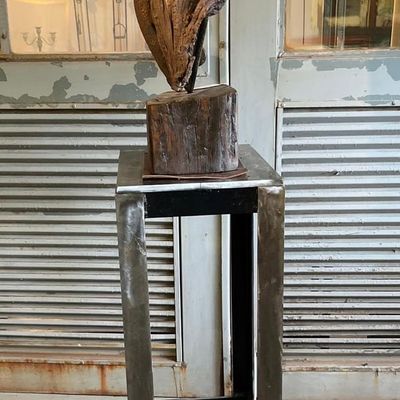 Sale Photo Thumbnail #51: Abstract Organic Sculpture & Steel Base