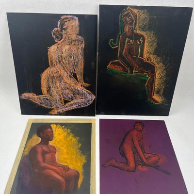 Sale Photo Thumbnail #661: Modernist Figure Studies on Toned Paper
