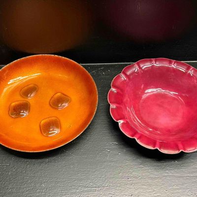 Sale Photo Thumbnail #97: Bongard MCM Enamel Copper Bowl & Dish
