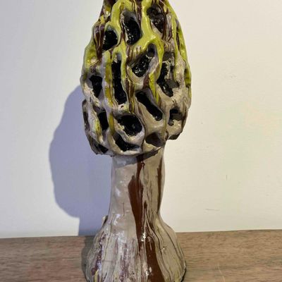 Sale Photo Thumbnail #177: Studio Pottery Morel Mushroom Sculpture