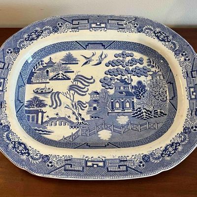 Sale Photo Thumbnail #202: Blue Willow Transfer Printed Platter