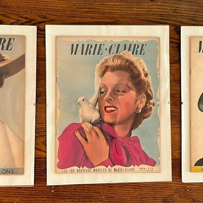 Sale Photo Thumbnail #161: 3 Marie Claire Magazines, 1938-1939 with Original Frames