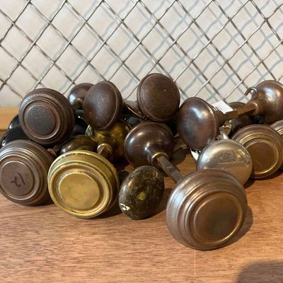 Sale Photo Thumbnail #343: Brass, Bronze & Porc. Doorknobs