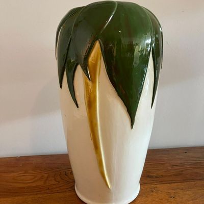 Sale Photo Thumbnail #160: Botanical Relief Earthenware Vase